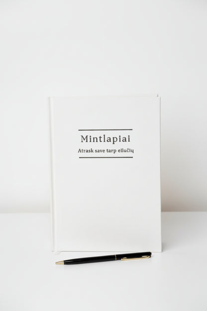 Mintlapiai - A Journal of Gratitude & Inner Calm (Off-white, linen texture)