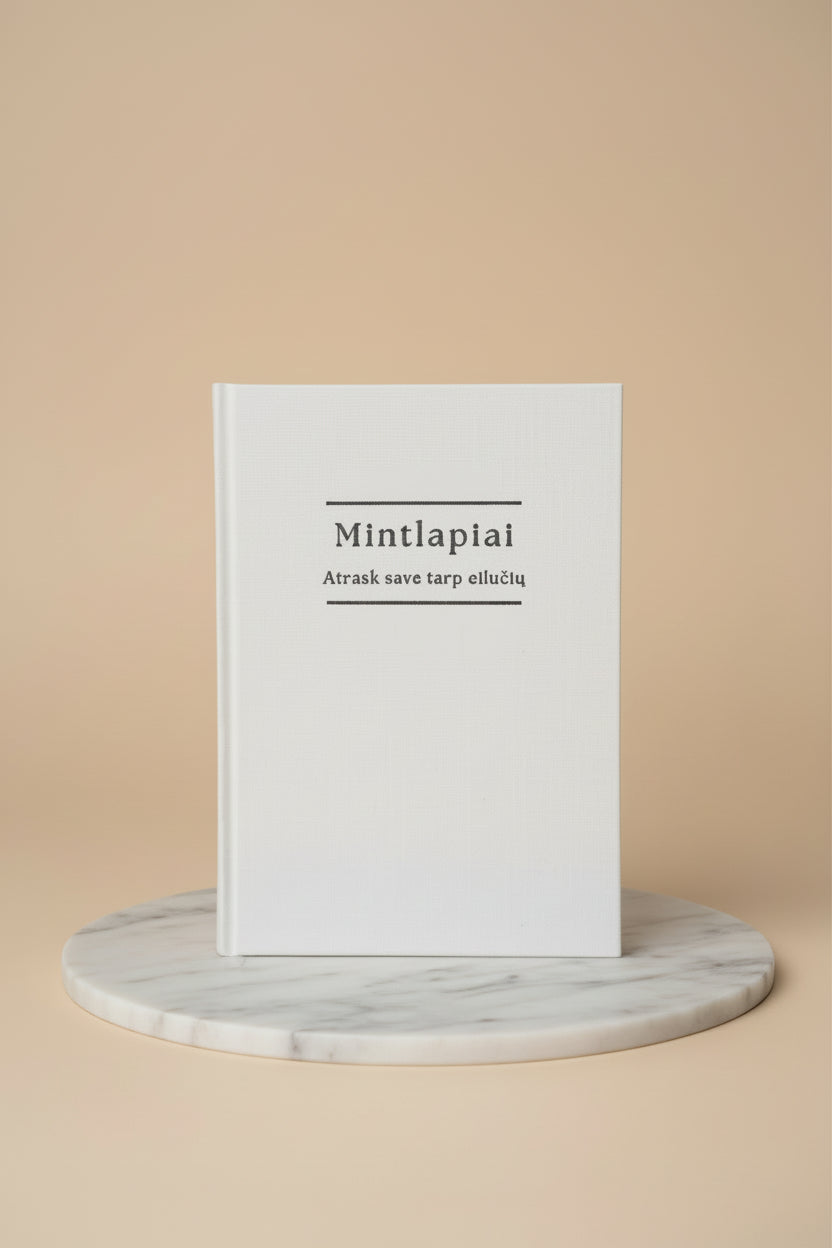 Mintlapiai - A Journal of Gratitude & Inner Calm (Off-white, linen texture)
