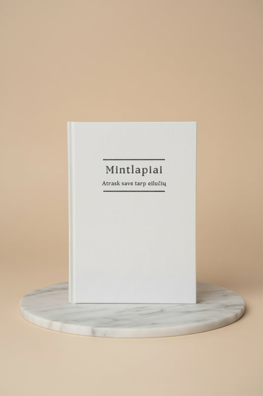 Mintlapiai - A Journal of Gratitude & Inner Calm (Off-white, linen texture)