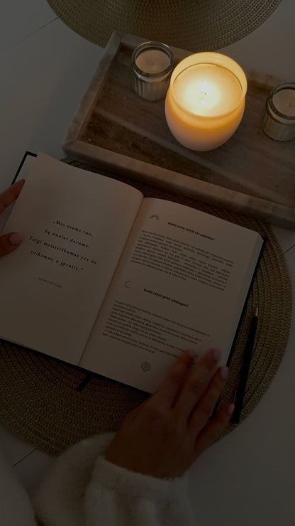 Mintlapiai – A Journal of Gratitude & Inner Calm (Black Color, Linen texture)