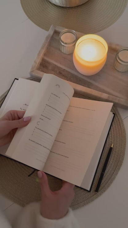 Mintlapiai – A Journal of Gratitude & Inner Calm (Black Color, Linen texture)
